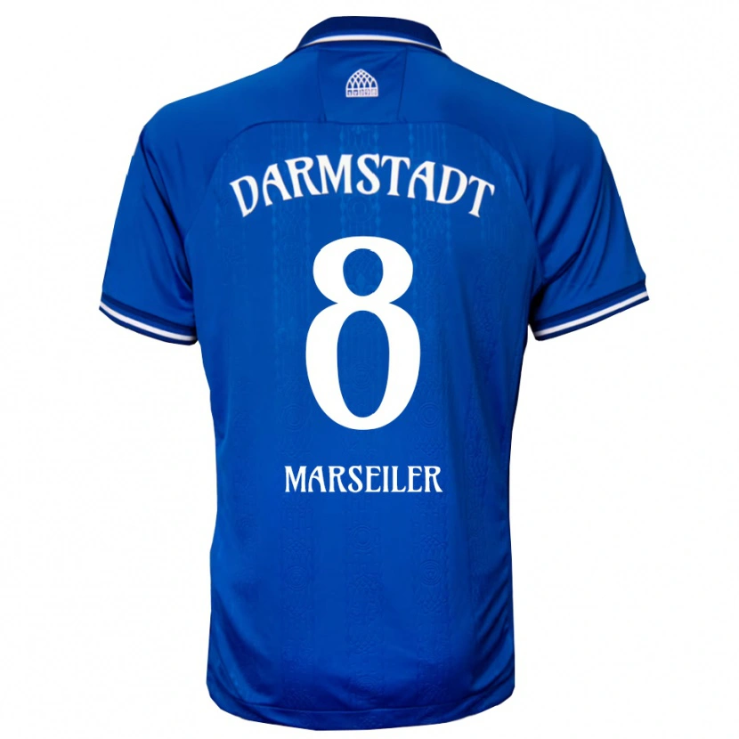 Danxen Hombre Camiseta Luca Marseiler #8 Azul Blanco 1ª Equipación 2025/26 La Camisa México