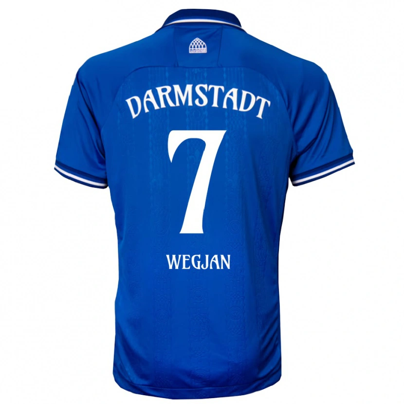 Danxen Hombre Camiseta Jesse Wegjan #7 Azul Blanco 1ª Equipación 2025/26 La Camisa México