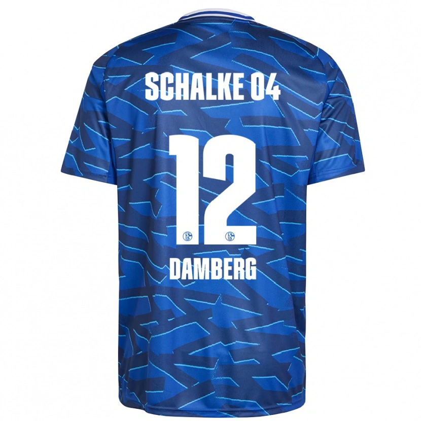 Danxen Hombre Camiseta Niclas Damberg #12 Azul Real Blanco 1ª Equipación 2025/26 La Camisa México