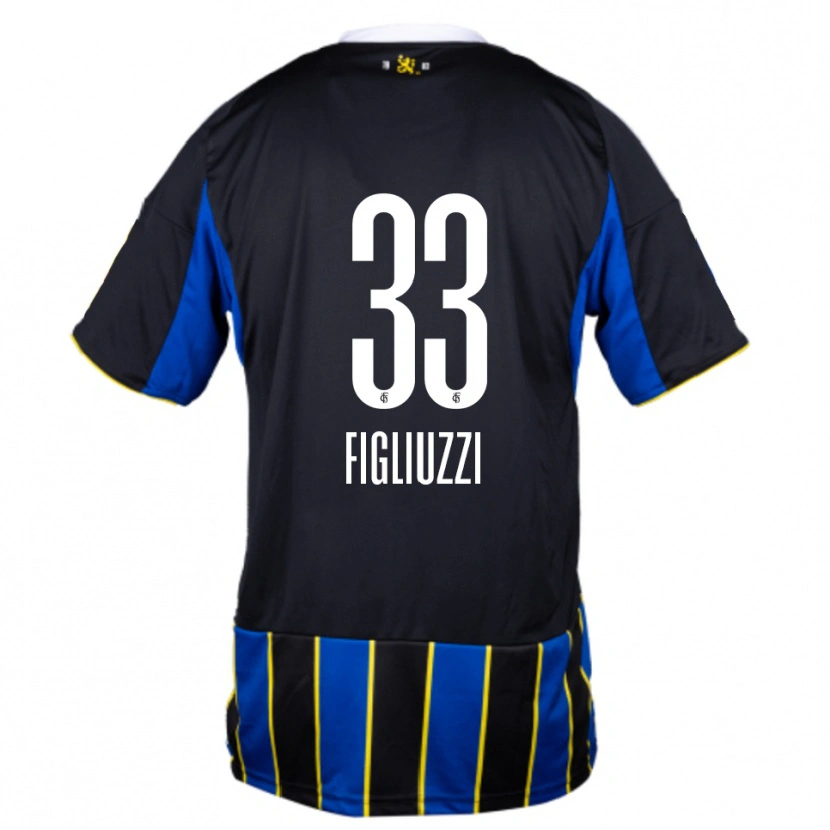 Danxen Hombre Camiseta Silvano Figliuzzi #33 Azul Negro Amarillo 1ª Equipación 2025/26 La Camisa México