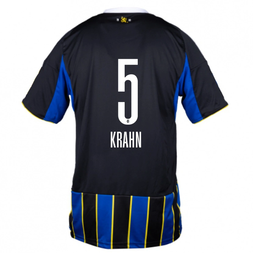 Danxen Hombre Camiseta Elijah Krahn #5 Azul Negro Amarillo 1ª Equipación 2025/26 La Camisa México