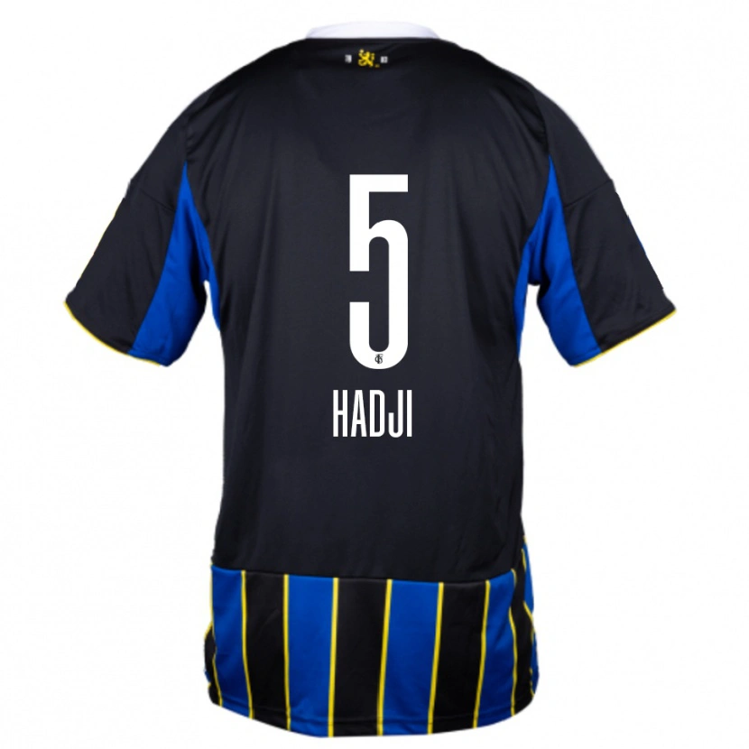 Danxen Hombre Camiseta Wahid Hadji #5 Azul Negro Amarillo 1ª Equipación 2025/26 La Camisa México