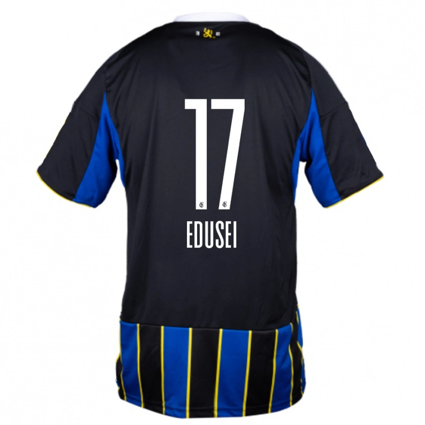 Danxen Hombre Camiseta Damien Edusei #17 Azul Negro Amarillo 1ª Equipación 2025/26 La Camisa México