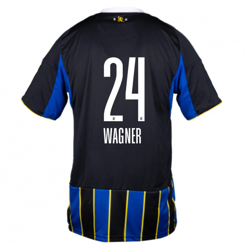 Danxen Hombre Camiseta Emma Wagner #24 Azul Negro Amarillo 1ª Equipación 2025/26 La Camisa México