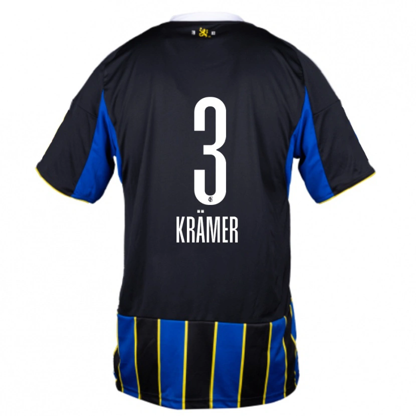 Danxen Hombre Camiseta Nils Krämer #3 Azul Negro Amarillo 1ª Equipación 2025/26 La Camisa México