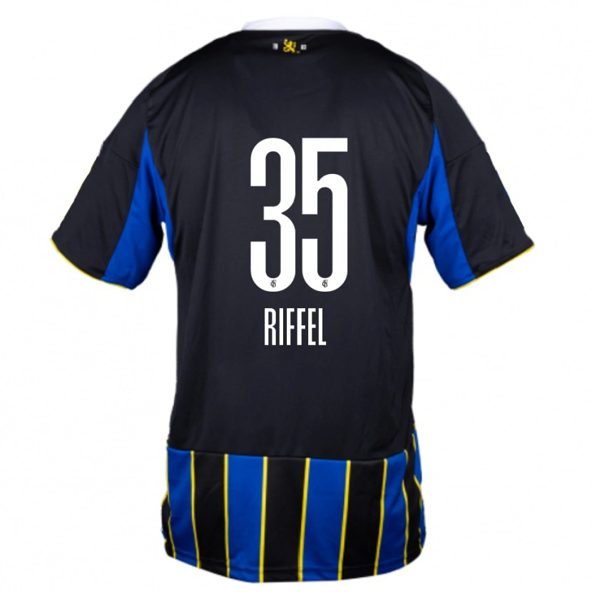 Danxen Hombre Camiseta Kim Riffel #35 Azul Negro Amarillo 1ª Equipación 2025/26 La Camisa México