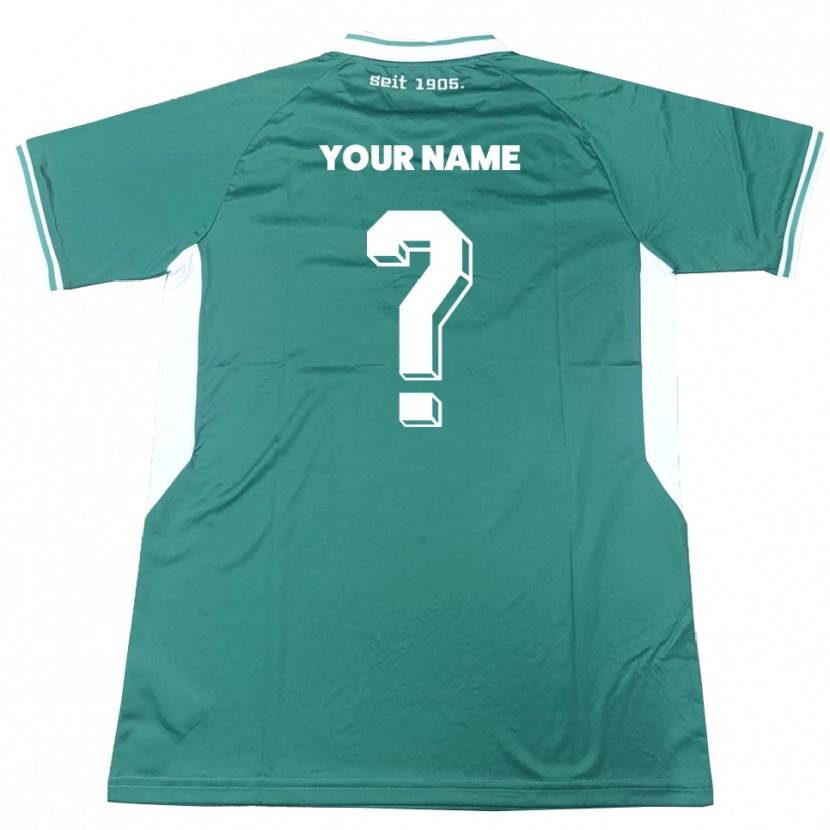 Danxen Hombre Camiseta Su Nombre #0 Verde Blanco 1ª Equipación 2025/26 La Camisa México