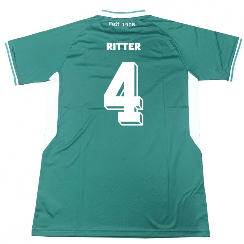 Danxen Hombre Camiseta David Ritter #4 Verde Blanco 1ª Equipación 2025/26 La Camisa México