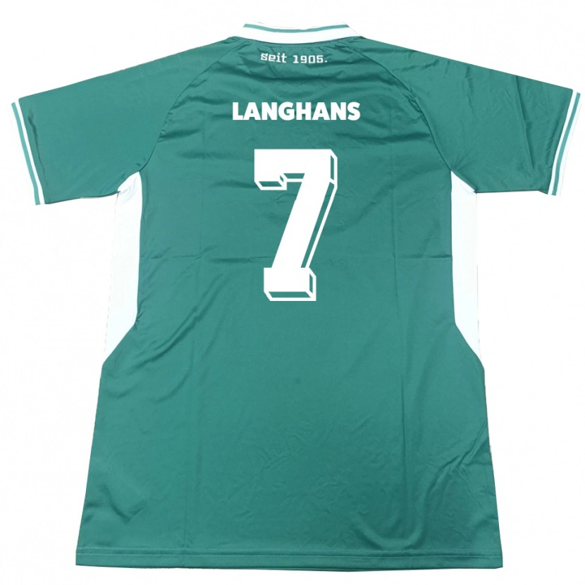 Danxen Hombre Camiseta Leonard Langhans #7 Verde Blanco 1ª Equipación 2025/26 La Camisa México