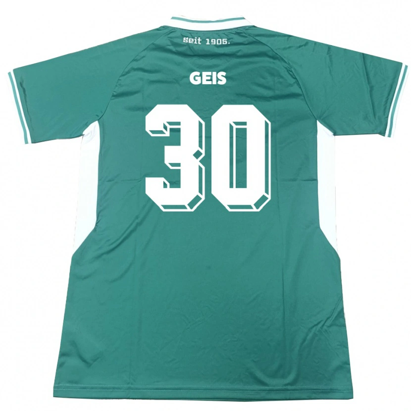 Danxen Hombre Camiseta Johannes Geis #30 Verde Blanco 1ª Equipación 2025/26 La Camisa México