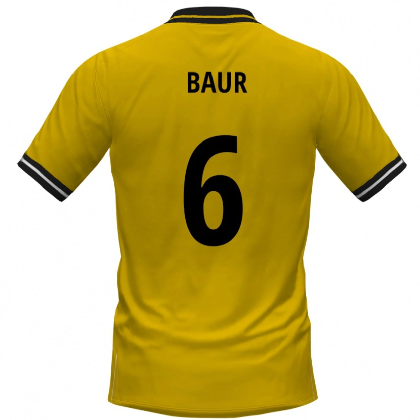 Danxen Hombre Camiseta Mauro Baur #6 Amarillo Negro 1ª Equipación 2025/26 La Camisa México