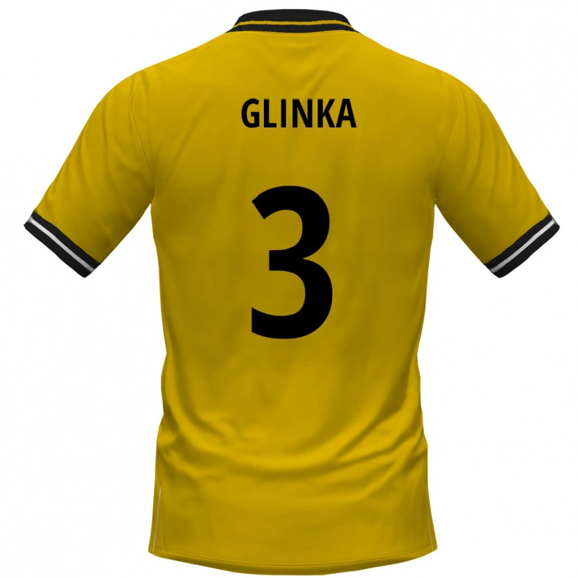 Danxen Hombre Camiseta Tim Glinka #3 Amarillo Negro 1ª Equipación 2025/26 La Camisa México