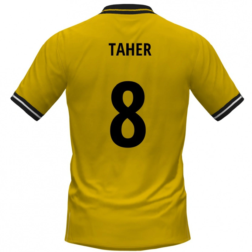 Danxen Hombre Camiseta Kanischka Taher #8 Amarillo Negro 1ª Equipación 2025/26 La Camisa México