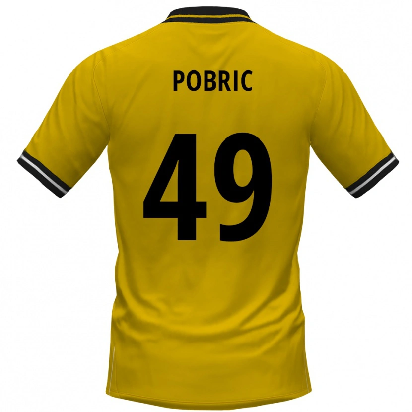 Danxen Hombre Camiseta Mika Pobric #49 Amarillo Negro 1ª Equipación 2025/26 La Camisa México