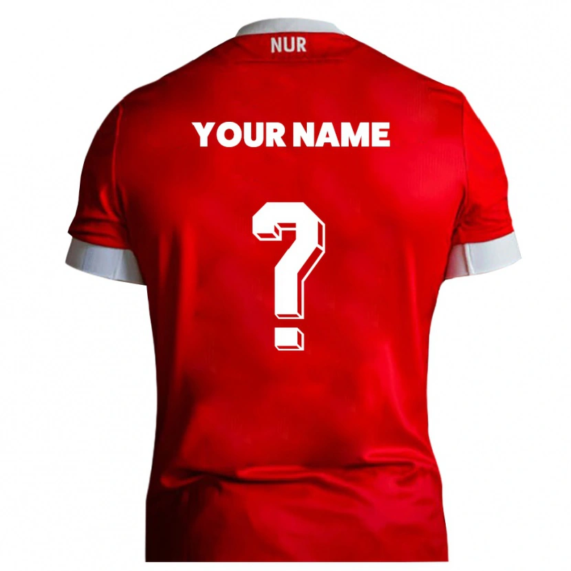 Danxen Hombre Camiseta Su Nombre #0 Rojo Blanco 1ª Equipación 2025/26 La Camisa México