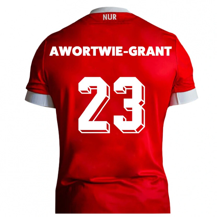 Danxen Hombre Camiseta Nyamekye Awortwie-Grant #23 Rojo Blanco 1ª Equipación 2025/26 La Camisa México