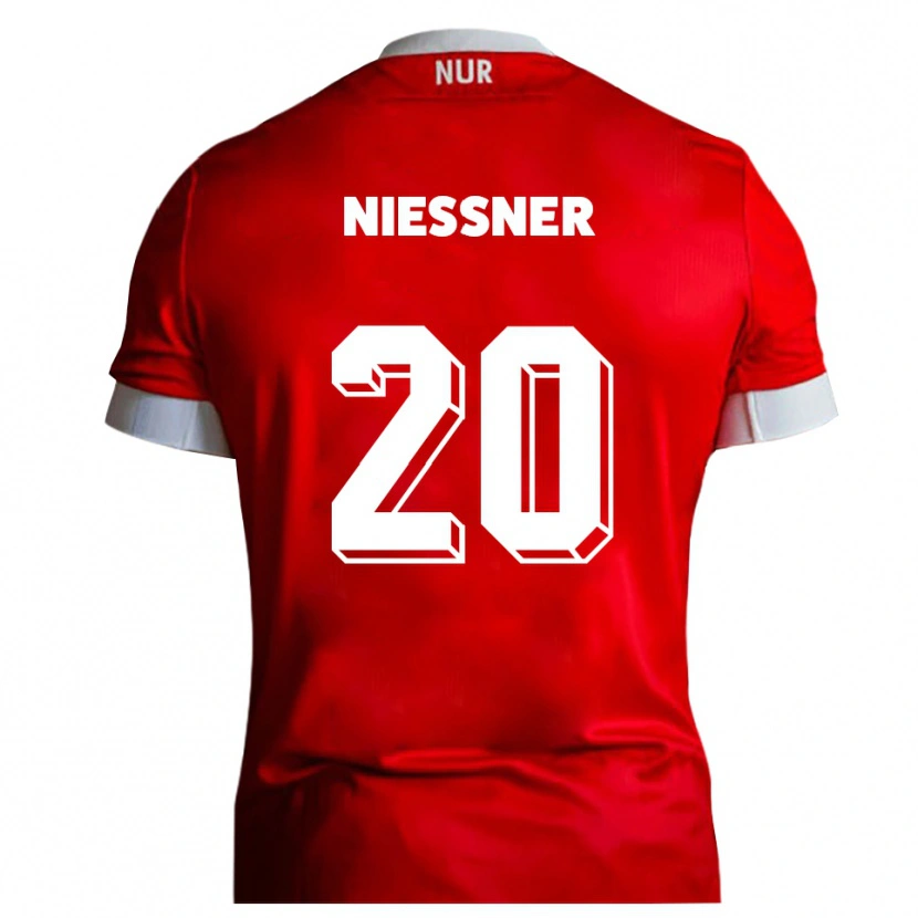 Danxen Hombre Camiseta Lennard Nießner #20 Rojo Blanco 1ª Equipación 2025/26 La Camisa México