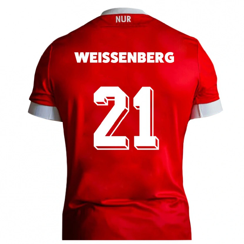 Danxen Hombre Camiseta Shawn Weißenberg #21 Rojo Blanco 1ª Equipación 2025/26 La Camisa México