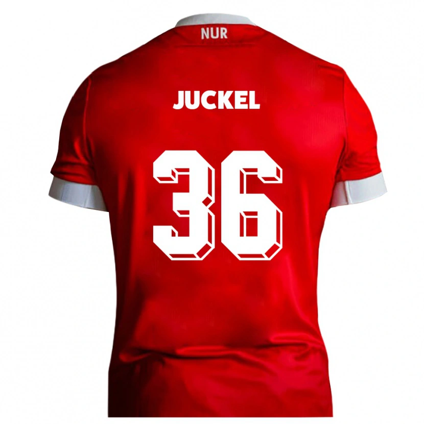 Danxen Hombre Camiseta Janis Juckel #36 Rojo Blanco 1ª Equipación 2025/26 La Camisa México