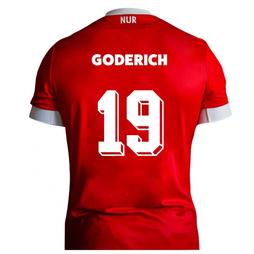 Danxen Hombre Camiseta David Goderich #19 Rojo Blanco 1ª Equipación 2025/26 La Camisa México