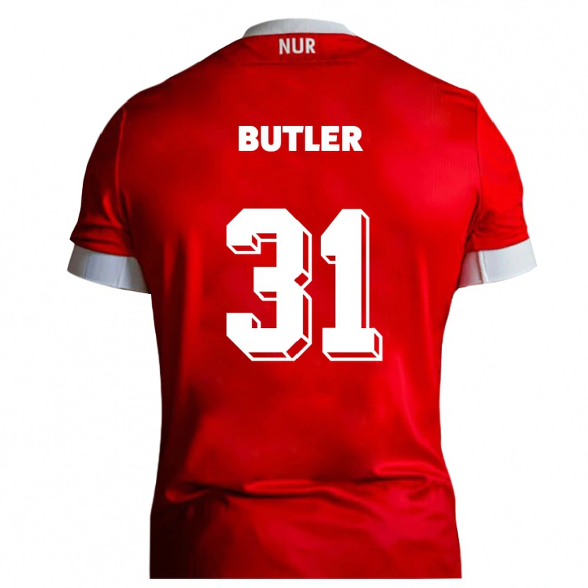Danxen Hombre Camiseta Justin Butler #31 Rojo Blanco 1ª Equipación 2025/26 La Camisa México