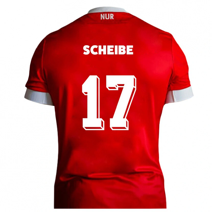 Danxen Hombre Camiseta Niklas Scheibe #17 Rojo Blanco 1ª Equipación 2025/26 La Camisa México