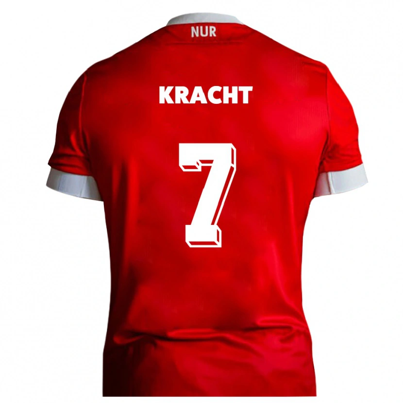 Danxen Hombre Camiseta Edwin Kracht #7 Rojo Blanco 1ª Equipación 2025/26 La Camisa México