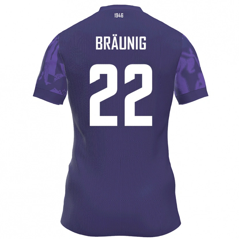 Danxen Hombre Camiseta Liam Bräunig #22 Púrpura Blanco 1ª Equipación 2025/26 La Camisa México