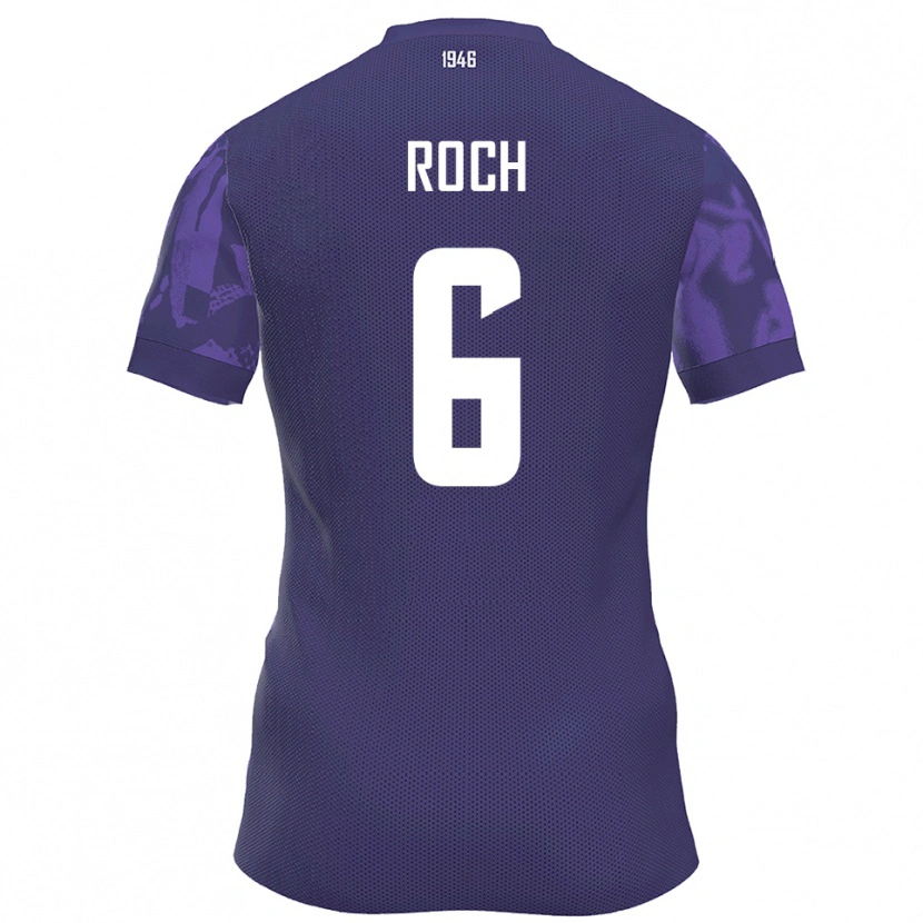 Danxen Hombre Camiseta Julian Roch #6 Púrpura Blanco 1ª Equipación 2025/26 La Camisa México