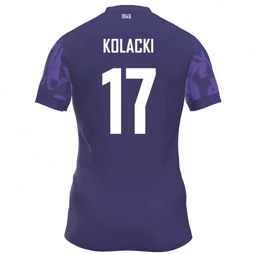 Danxen Hombre Camiseta Dawid Kolacki #17 Púrpura Blanco 1ª Equipación 2025/26 La Camisa México