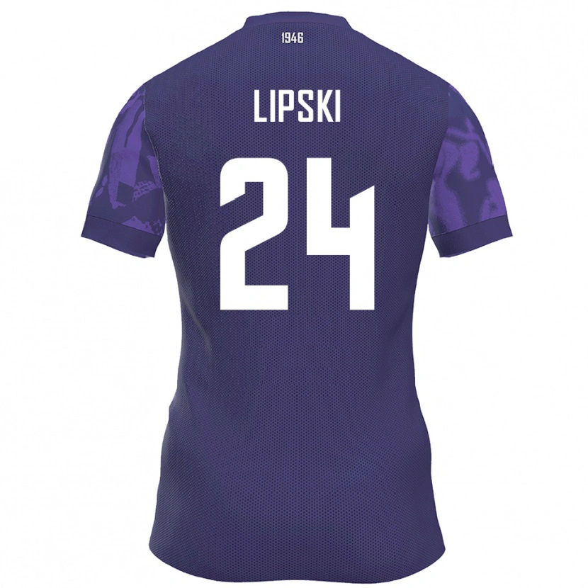 Danxen Hombre Camiseta Yarin Lipski #24 Púrpura Blanco 1ª Equipación 2025/26 La Camisa México