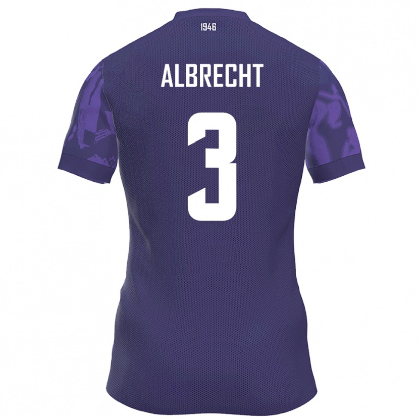 Danxen Hombre Camiseta Ben Albrecht #3 Púrpura Blanco 1ª Equipación 2025/26 La Camisa México