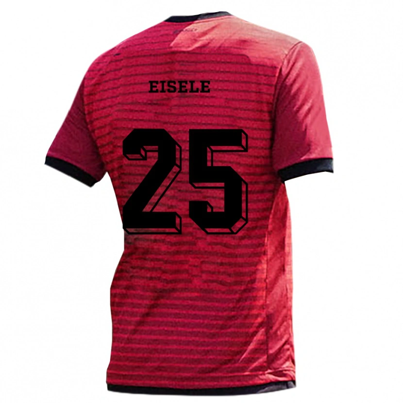 Danxen Hombre Camiseta Kai Eisele #25 Rojo Negro 1ª Equipación 2025/26 La Camisa México