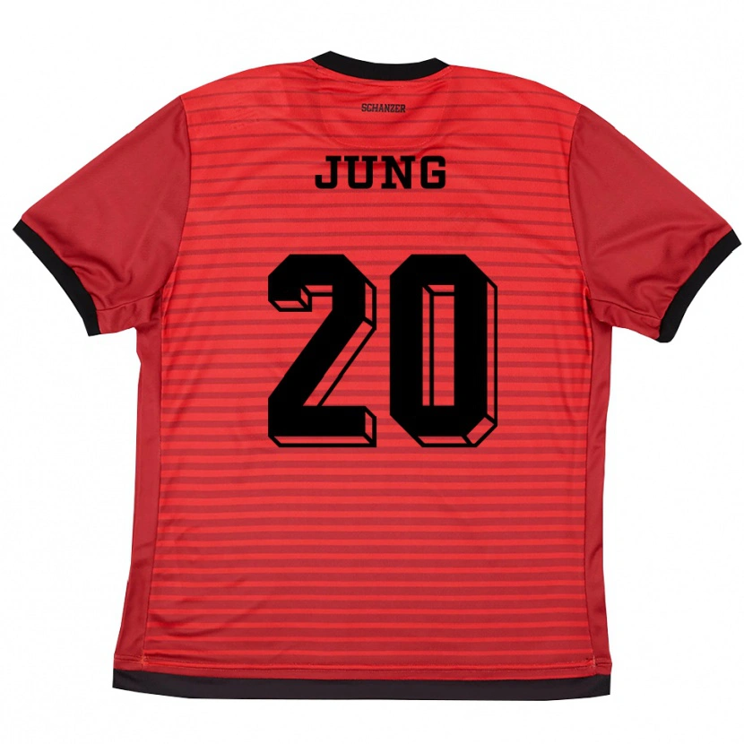 Danxen Hombre Camiseta Leopold Jung #20 Rojo Negro 1ª Equipación 2025/26 La Camisa México