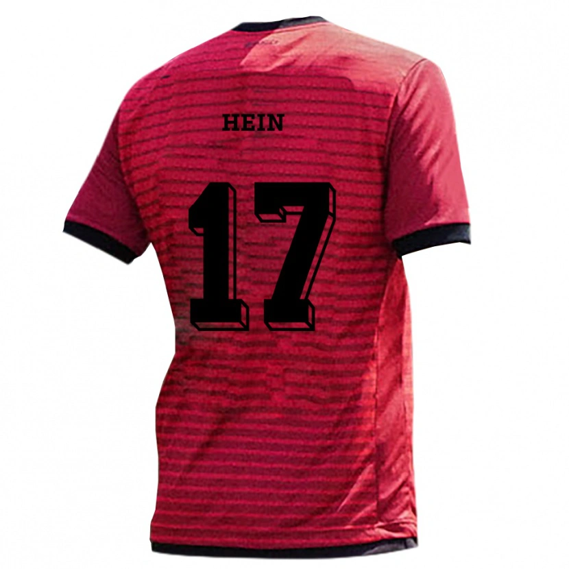 Danxen Hombre Camiseta Leonie Hein #17 Rojo Negro 1ª Equipación 2025/26 La Camisa México