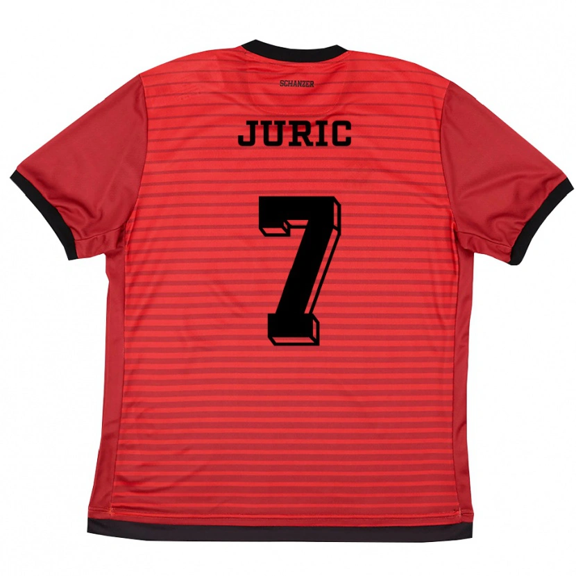 Danxen Hombre Camiseta Kristjan Juric #7 Rojo Negro 1ª Equipación 2025/26 La Camisa México