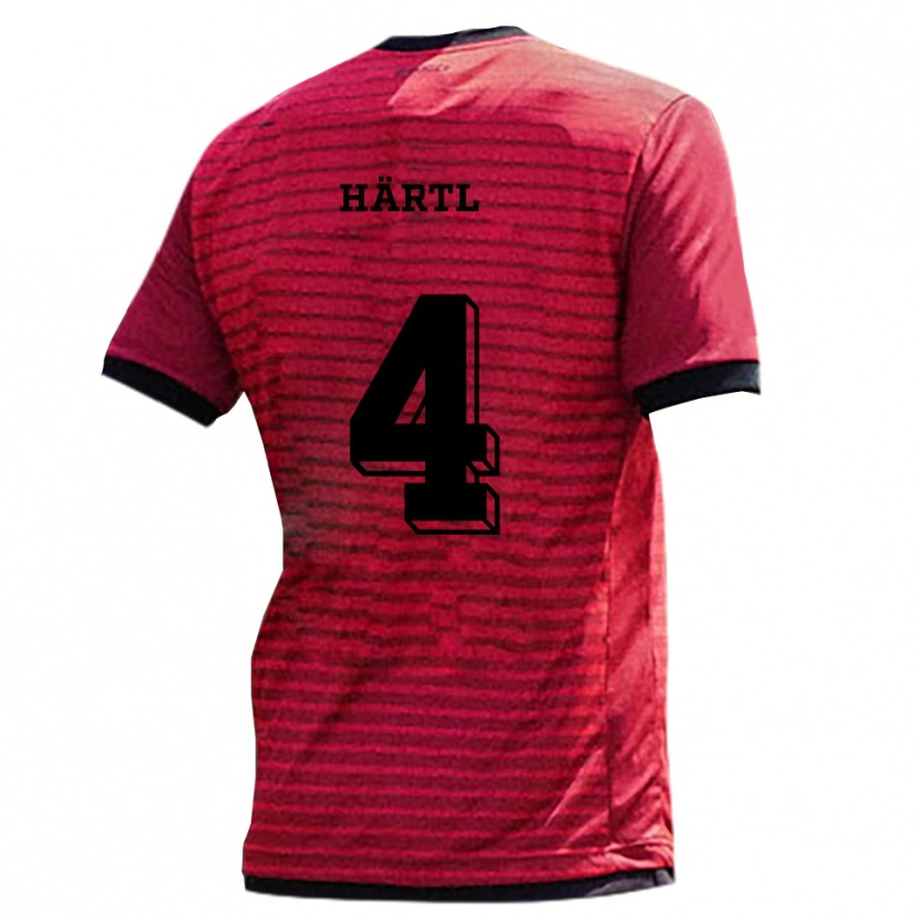 Danxen Hombre Camiseta Anna-Lena Härtl #4 Rojo Negro 1ª Equipación 2025/26 La Camisa México