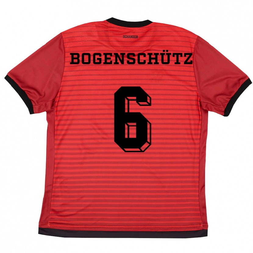 Danxen Hombre Camiseta Kerstin Bogenschütz #6 Rojo Negro 1ª Equipación 2025/26 La Camisa México