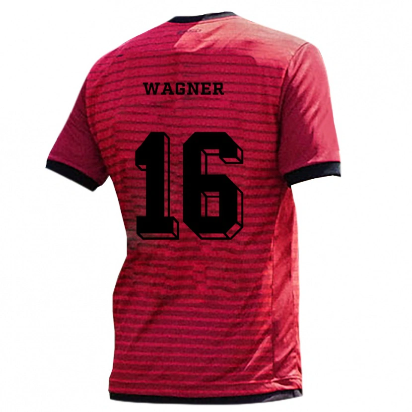 Danxen Hombre Camiseta Maximilian Wagner #16 Rojo Negro 1ª Equipación 2025/26 La Camisa México