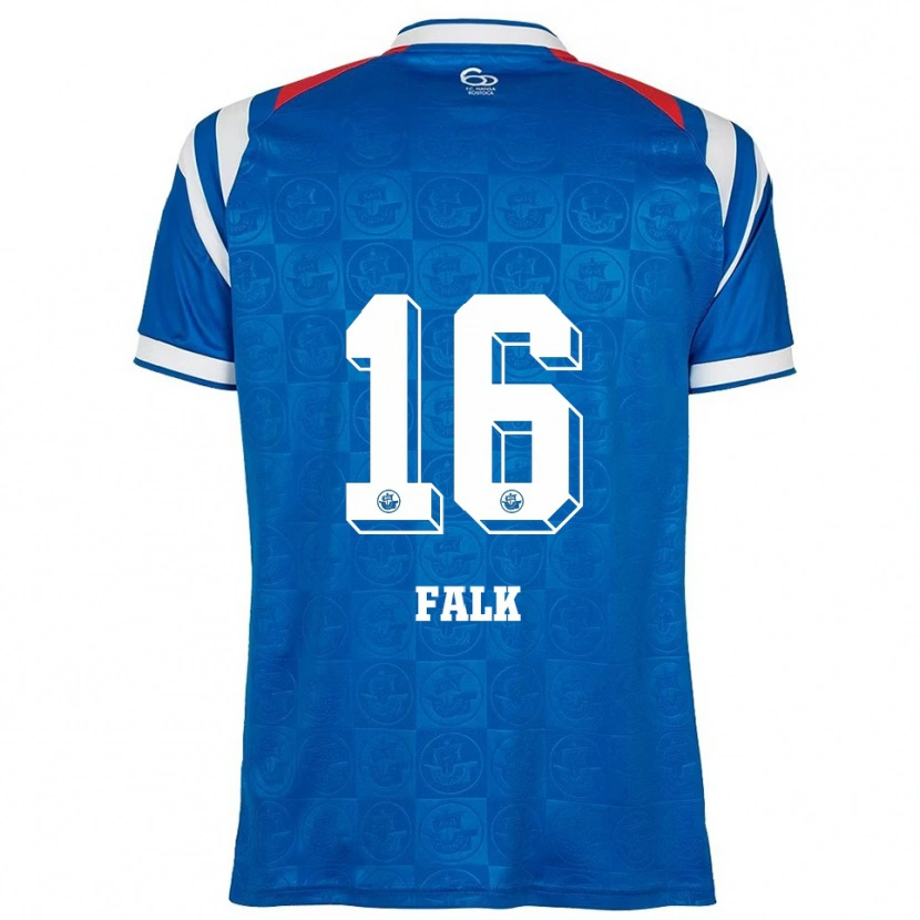 Danxen Hombre Camiseta Robin Falk #16 Azul Blanco Rojo 1ª Equipación 2025/26 La Camisa México