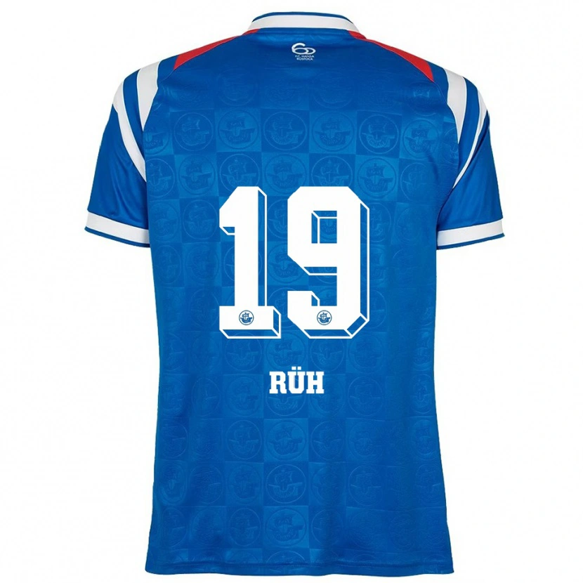 Danxen Hombre Camiseta Julian Rüh #19 Azul Blanco Rojo 1ª Equipación 2025/26 La Camisa México