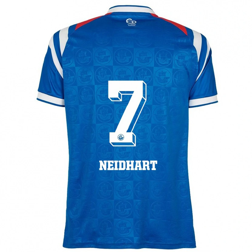 Danxen Hombre Camiseta Nico Neidhart #7 Azul Blanco Rojo 1ª Equipación 2025/26 La Camisa México