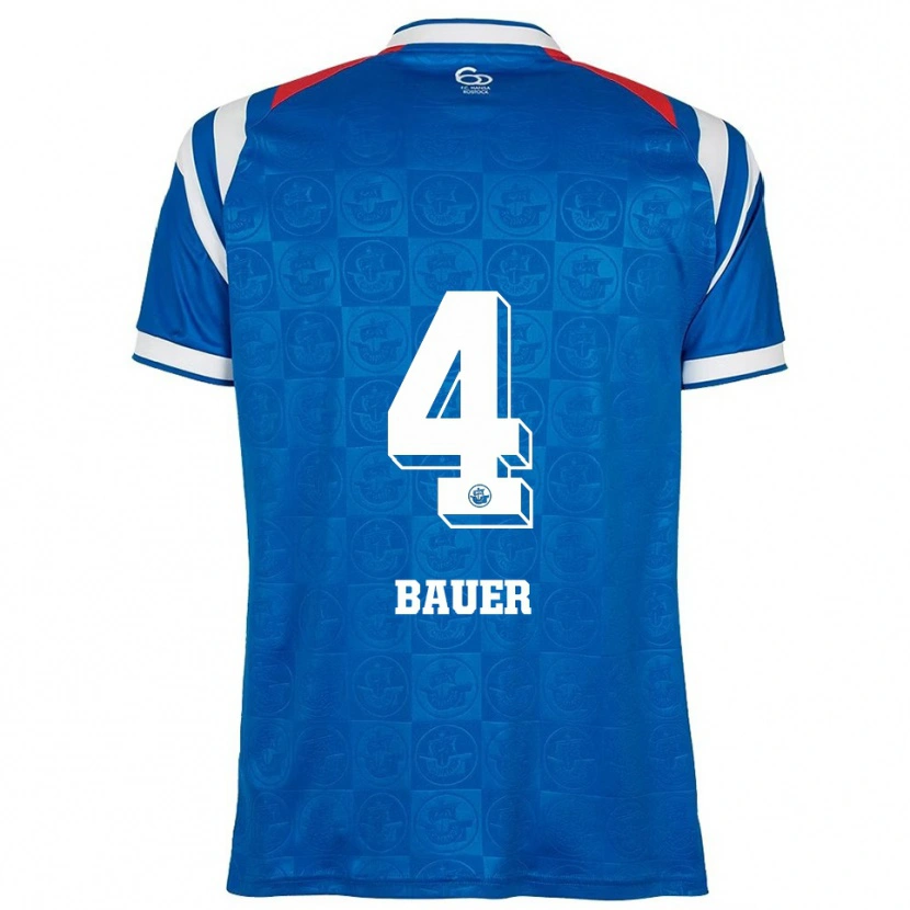 Danxen Hombre Camiseta Richard Bauer #4 Azul Blanco Rojo 1ª Equipación 2025/26 La Camisa México