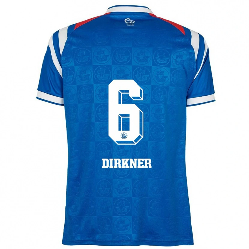 Danxen Hombre Camiseta Jonas Dirkner #6 Azul Blanco Rojo 1ª Equipación 2025/26 La Camisa México