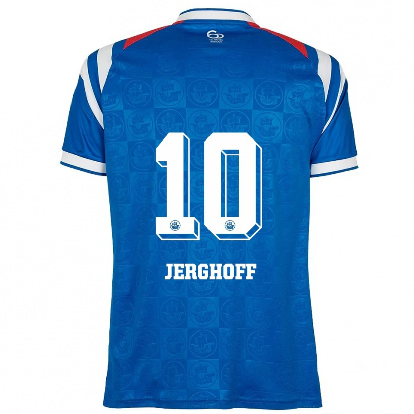 Danxen Hombre Camiseta Ole Jerghoff #10 Azul Blanco Rojo 1ª Equipación 2025/26 La Camisa México