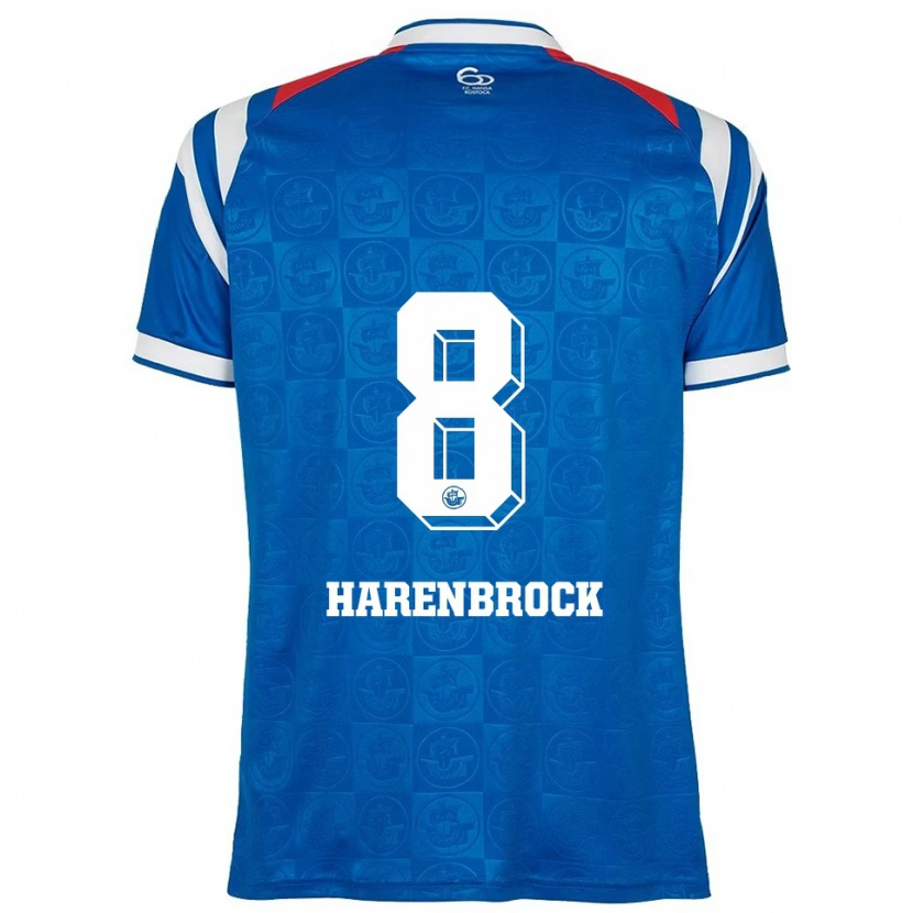 Danxen Hombre Camiseta Cedric Harenbrock #8 Azul Blanco Rojo 1ª Equipación 2025/26 La Camisa México