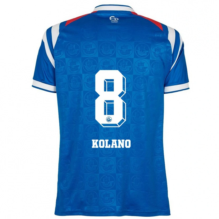 Danxen Hombre Camiseta Damian Kolano #8 Azul Blanco Rojo 1ª Equipación 2025/26 La Camisa México