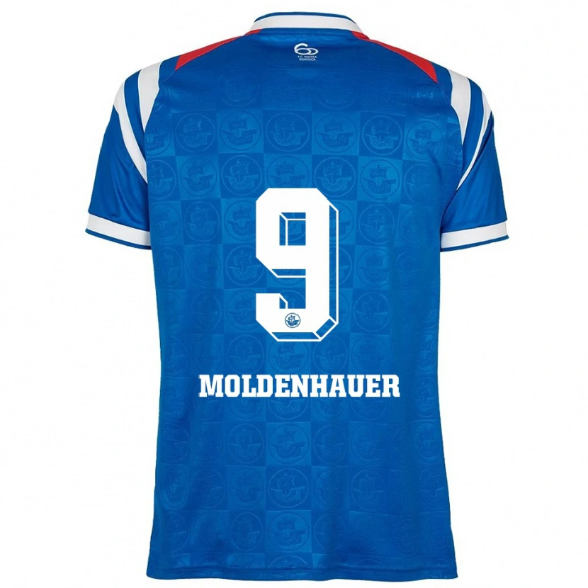 Danxen Hombre Camiseta Max Moldenhauer #9 Azul Blanco Rojo 1ª Equipación 2025/26 La Camisa México