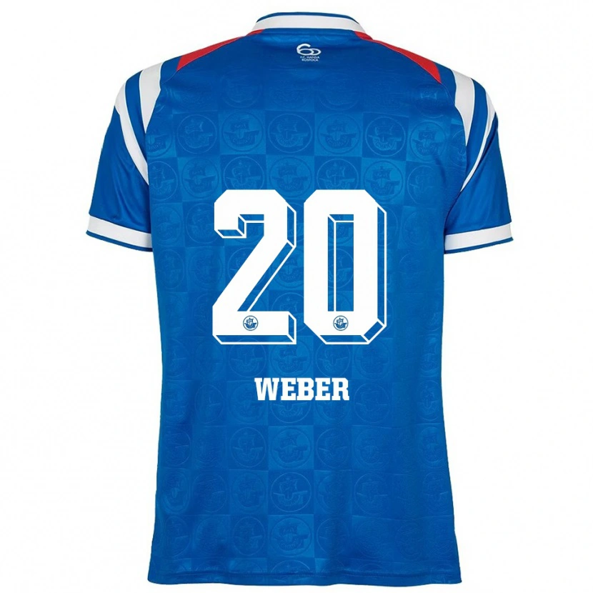 Danxen Hombre Camiseta Caden Weber #20 Azul Blanco Rojo 1ª Equipación 2025/26 La Camisa México