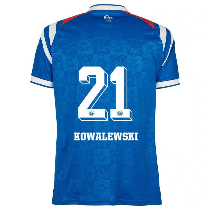 Danxen Hombre Camiseta Oskar Kowalewski #21 Azul Blanco Rojo 1ª Equipación 2025/26 La Camisa México